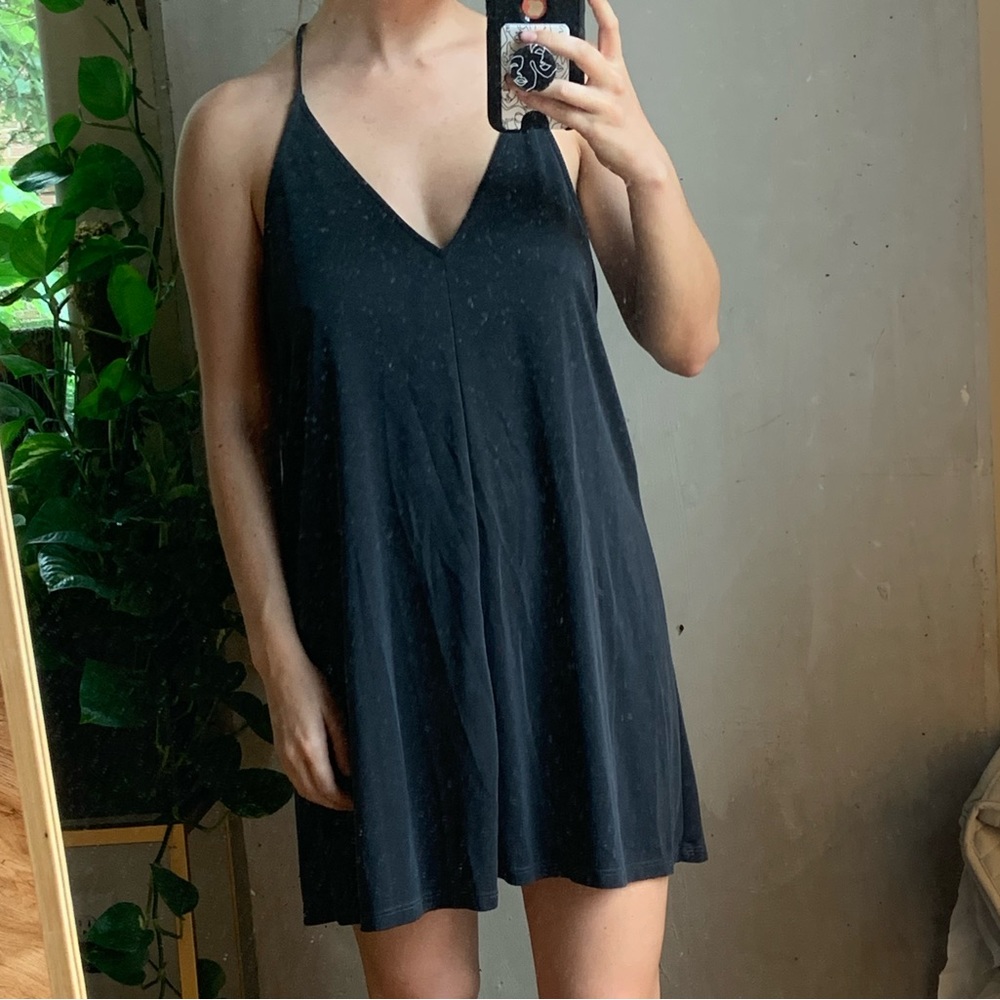 Silence and Noise mini dress in blue-ish gray